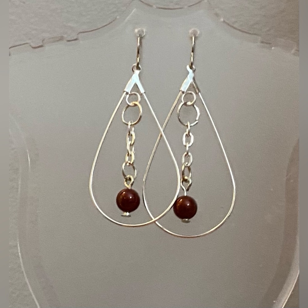 Swarovski crystal pearl Deep Red earrings NEW